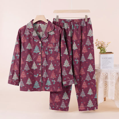 Christmas Tree Cotton Gauze Loungewear Set