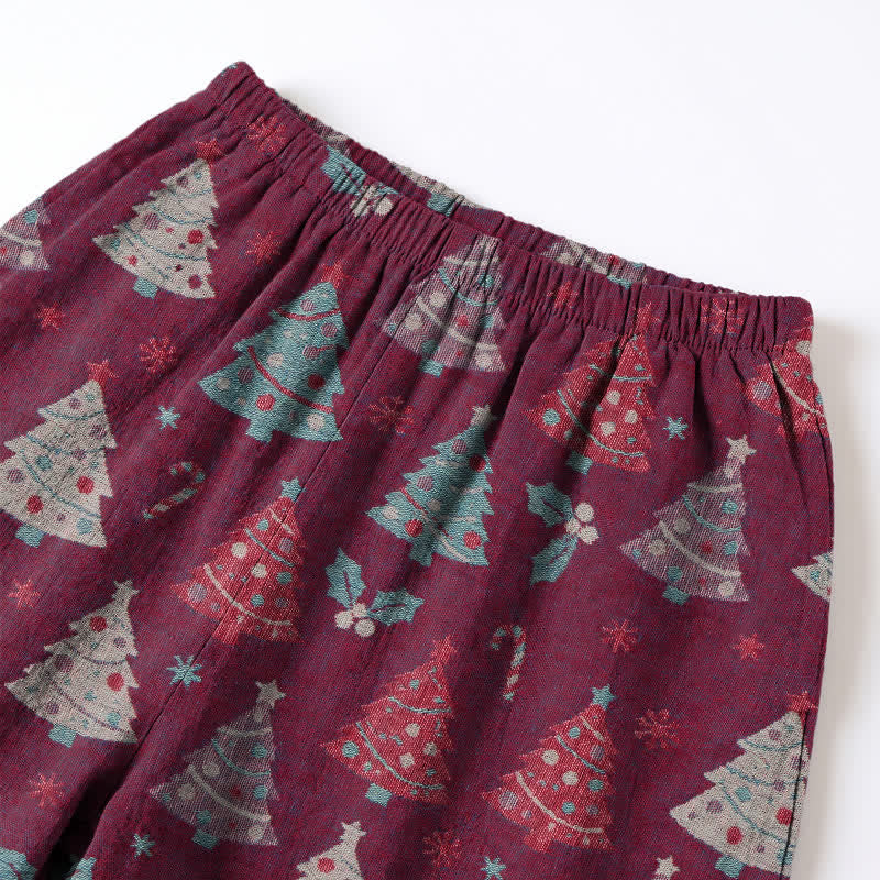 Christmas Tree Cotton Gauze Loungewear Set