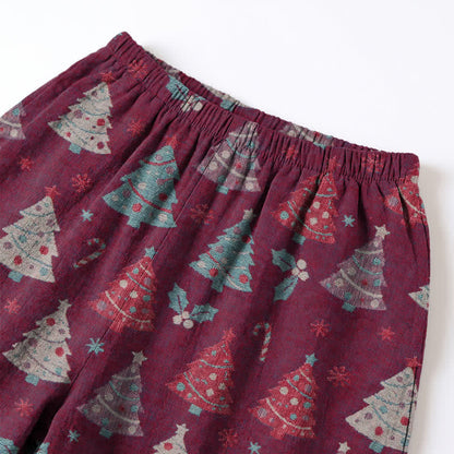 Christmas Tree Cotton Gauze Loungewear Set