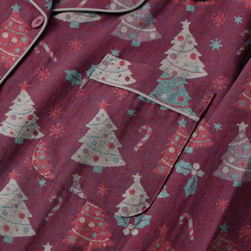 Christmas Tree Cotton Gauze Loungewear Set
