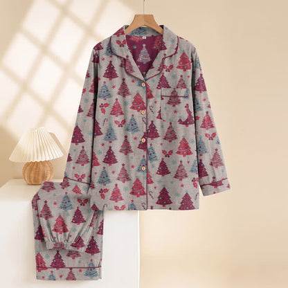 Christmas Tree Cotton Gauze Loungewear Set