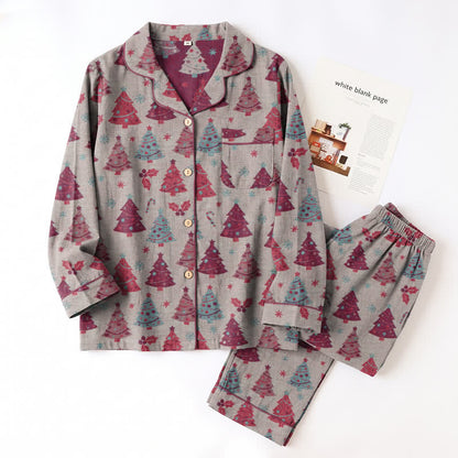 Christmas Tree Cotton Gauze Loungewear Set