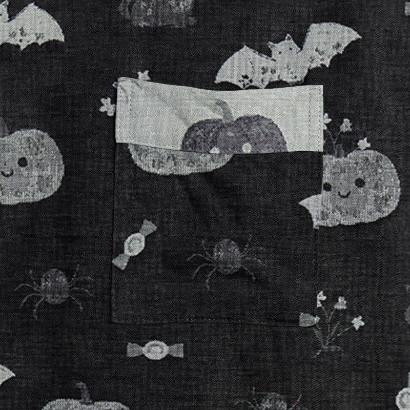 Halloween Pumpkin Bat Cotton Kimono Robe