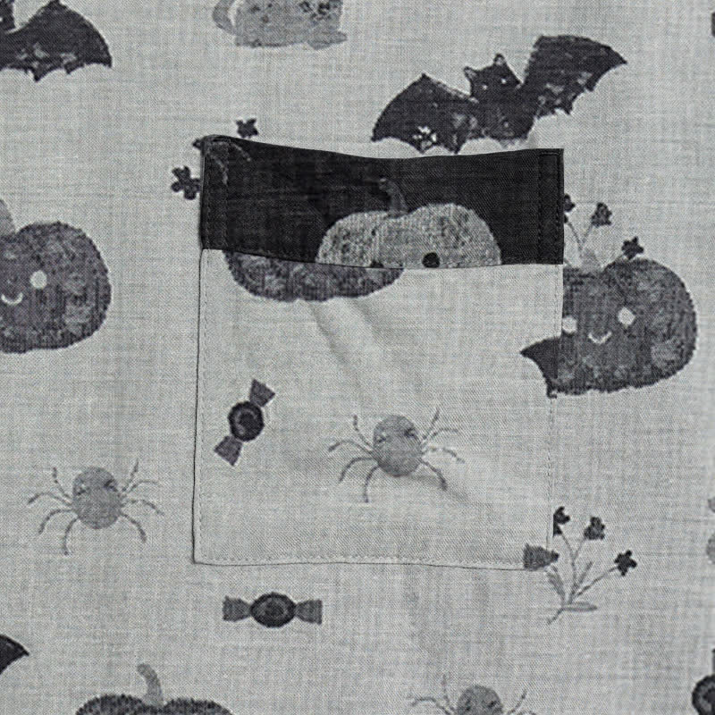 Halloween Pumpkin Bat Cotton Kimono Robe