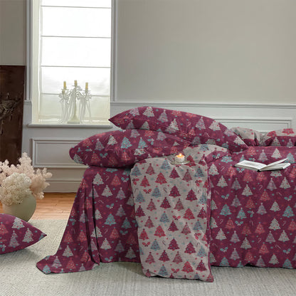 Festive Christmas Tree Cotton Bedding Set