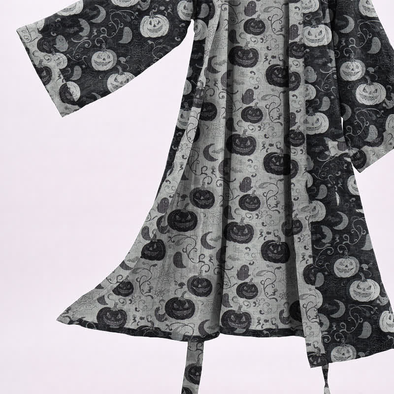 Halloween Pumpkin Moon Cotton Kimono Robe