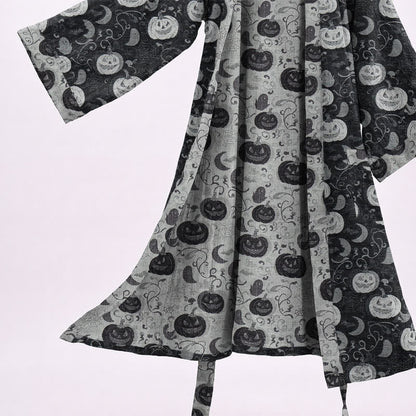 Halloween Pumpkin Moon Cotton Kimono Robe