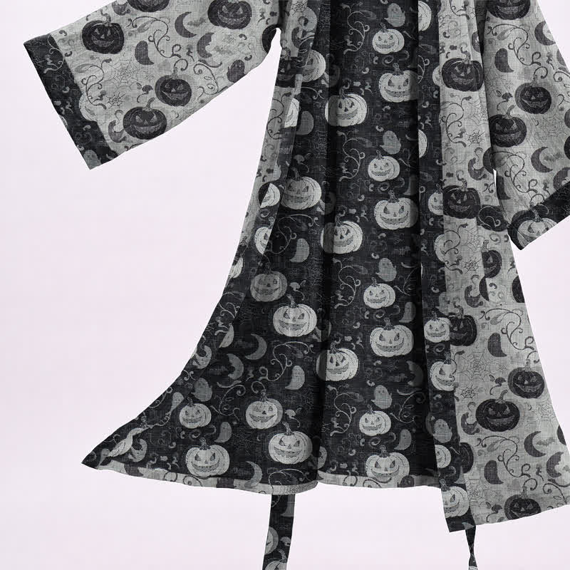 Halloween Pumpkin Moon Cotton Kimono Robe