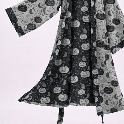 Halloween Pumpkin Moon Cotton Kimono Robe