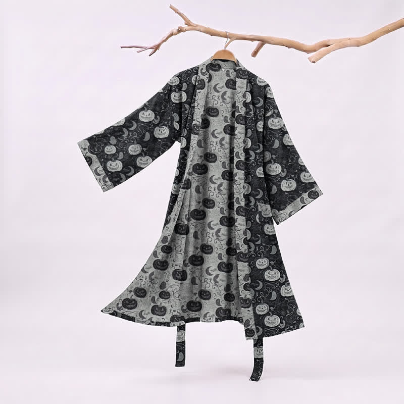 Halloween Pumpkin Moon Cotton Kimono Robe