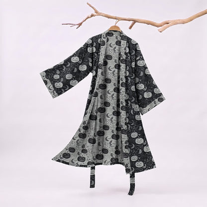 Halloween Pumpkin Moon Cotton Kimono Robe