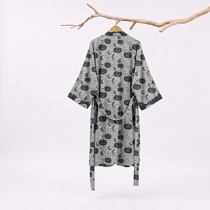 Halloween Pumpkin Moon Cotton Kimono Robe