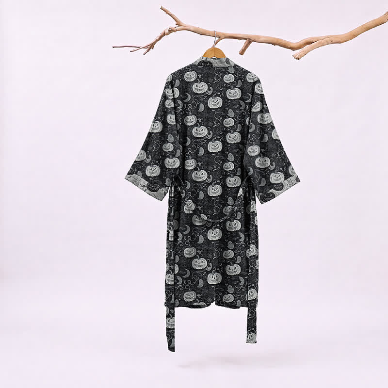 Halloween Pumpkin Moon Cotton Kimono Robe