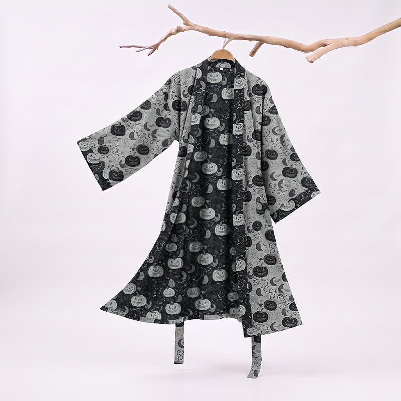 Halloween Pumpkin Moon Cotton Kimono Robe