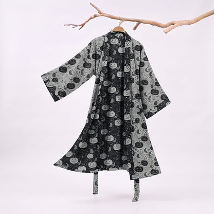 Halloween Pumpkin Moon Cotton Kimono Robe