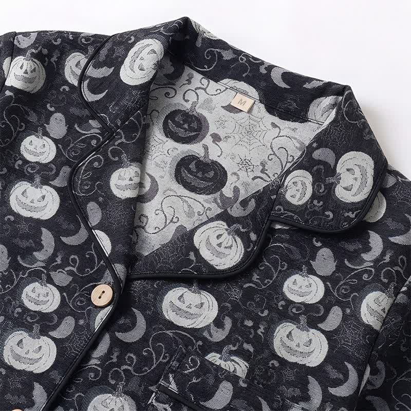 Spooky Night Pumpkin Ghost Cotton Sleepwear Set