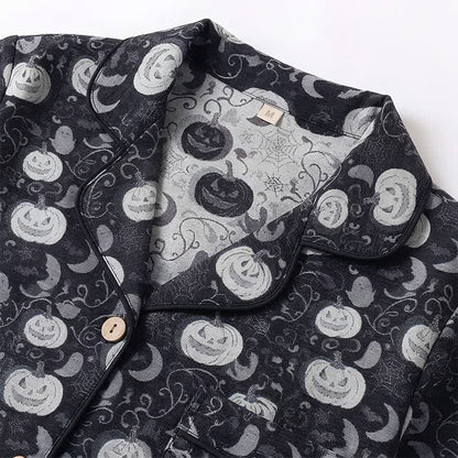 Spooky Night Pumpkin Ghost Cotton Sleepwear Set
