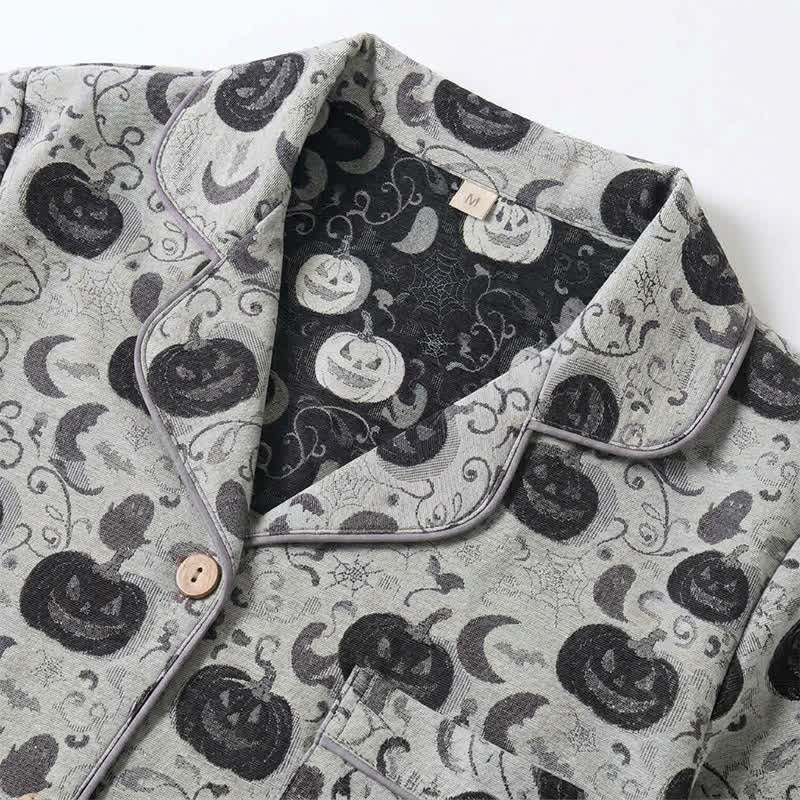 Spooky Night Pumpkin Ghost Cotton Sleepwear Set