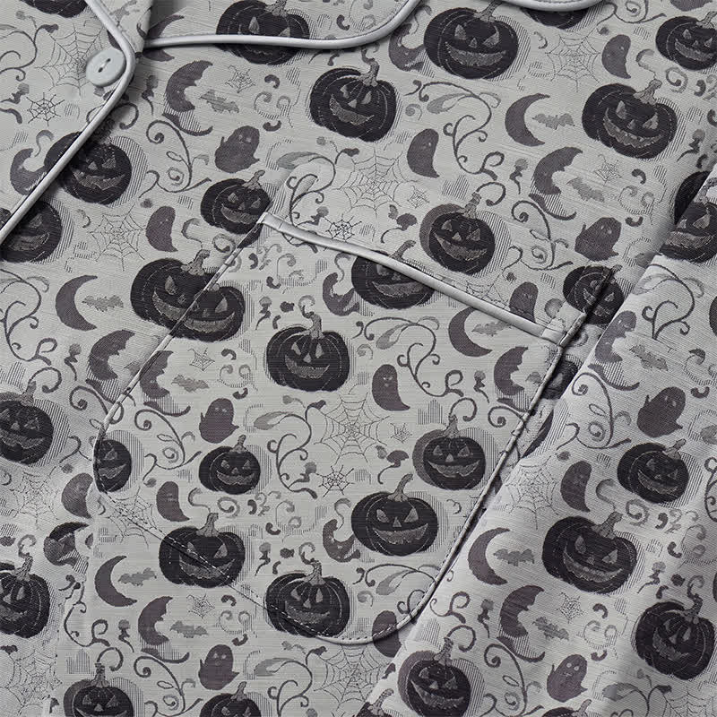 Spooky Night Pumpkin Ghost Cotton Sleepwear Set