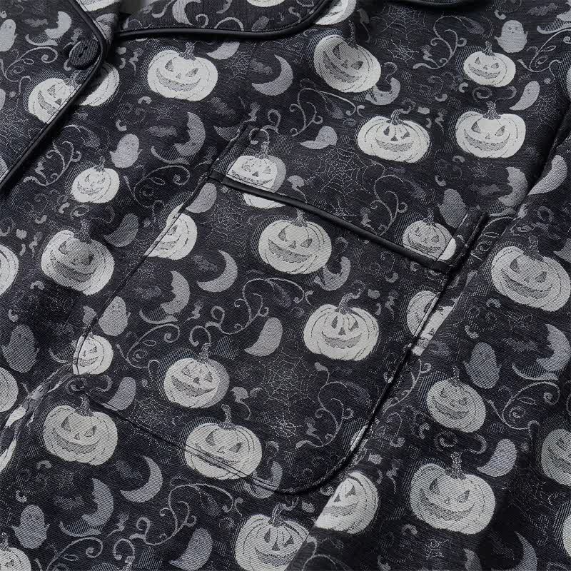 Spooky Night Pumpkin Ghost Cotton Sleepwear Set