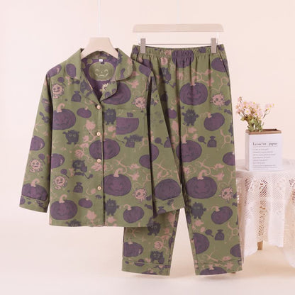 Whimsical Halloween Creature Pumpkin Loungewear Set
