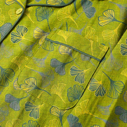 Nature‑Inspired Ginkgo Leaf Cotton Loungewear Set