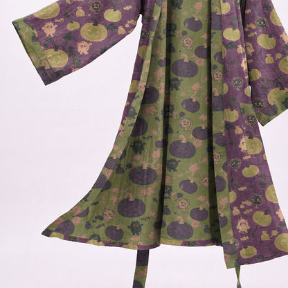 Halloween Pumpkin Monster Cotton Kimono Robe