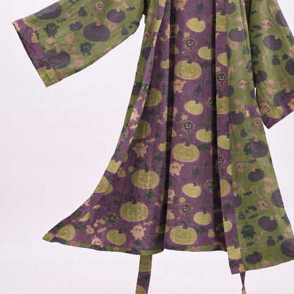 Halloween Pumpkin Monster Cotton Kimono Robe
