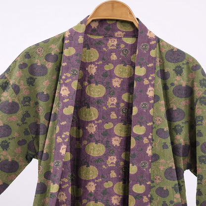 Halloween Pumpkin Monster Cotton Kimono Robe