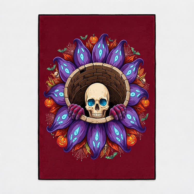 Gothic Skull Well Halloween Non-Slip Area Rug