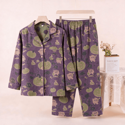 Whimsical Halloween Creature Pumpkin Loungewear Set