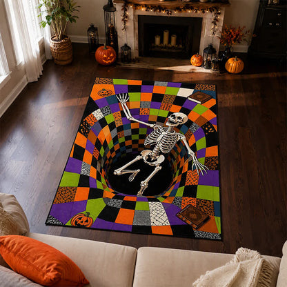 Falling Skeleton 3D Vortex Non-slip Area Rug