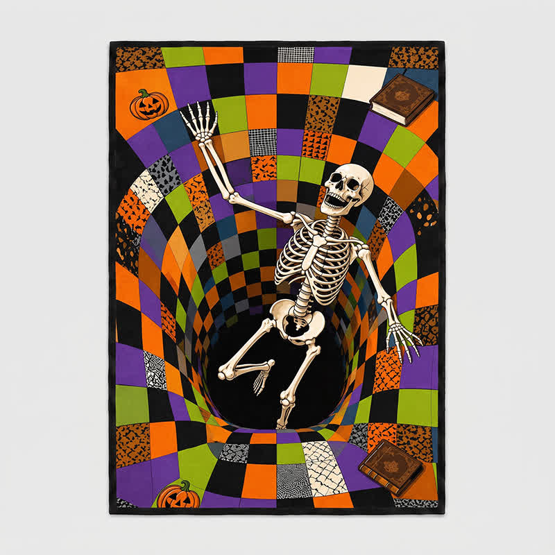 Falling Skeleton 3D Vortex Non-slip Area Rug