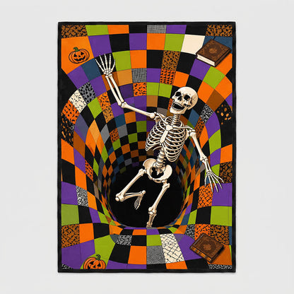 Falling Skeleton 3D Vortex Non-slip Area Rug