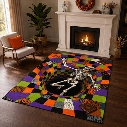 Falling Skeleton 3D Vortex Non-slip Area Rug