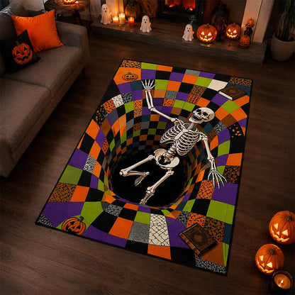 Falling Skeleton 3D Vortex Non-slip Area Rug