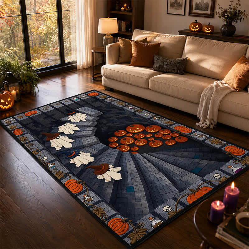 3D Ghost Staircase Optical Illusion Area Rug