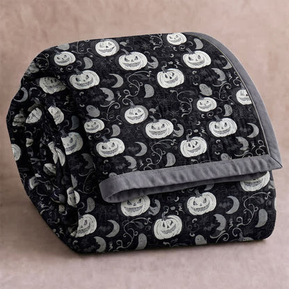 Halloween Pumpkin Ghost Reversible Cotton Blanket