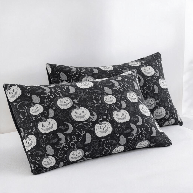 Halloween Pumpkin Ghost Reversible Cotton Blanket