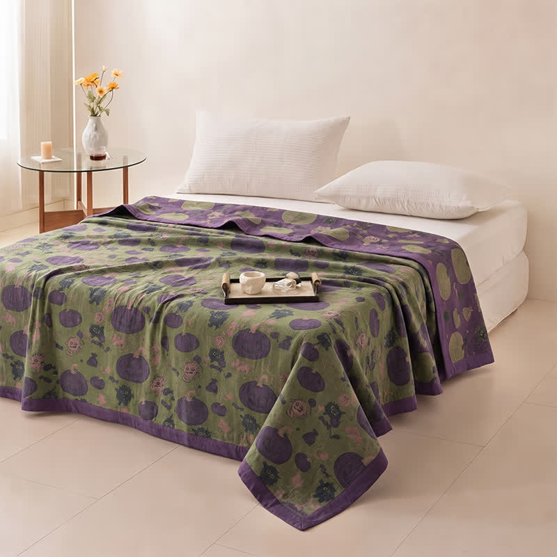 Halloween Monster Reversible Cotton Blanket