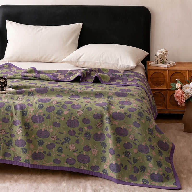 Halloween Monster Reversible Cotton Blanket