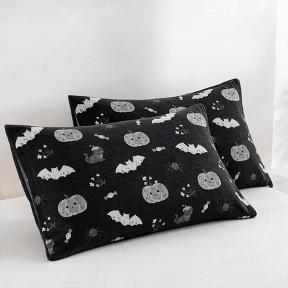 Cute Halloween Pumpkin Bat Reversible Cotton Blanket