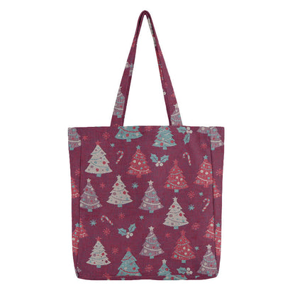 Christmas Tree Cotton Tote Shoulder Bag