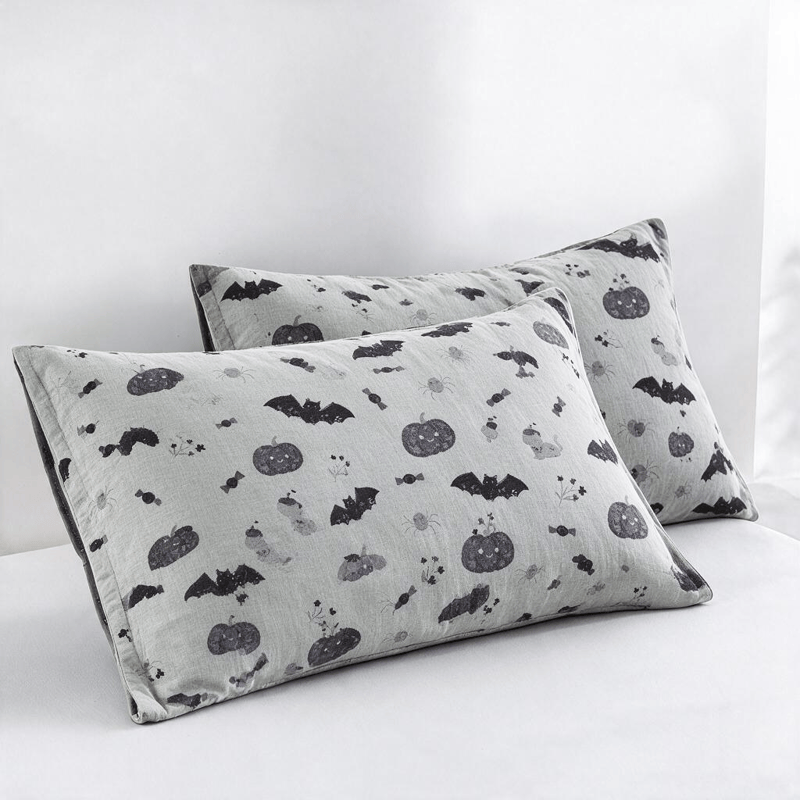 Cute Halloween Pumpkin Bat Reversible Cotton Blanket