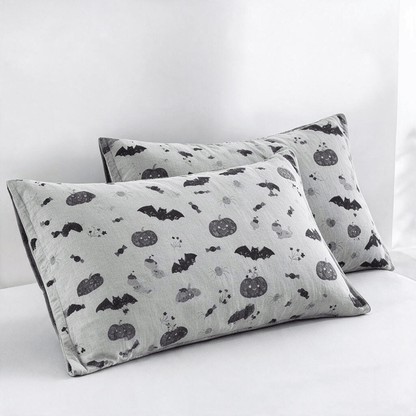 Cute Halloween Pumpkin Bat Reversible Cotton Blanket