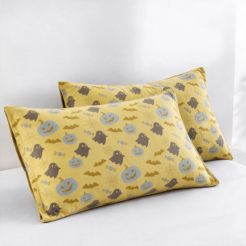 Reversible Halloween Pumpkin Ghost Cotton Blanket