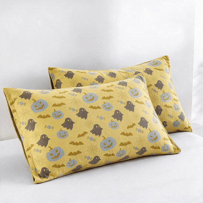 Reversible Halloween Pumpkin Ghost Cotton Blanket