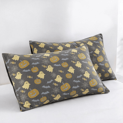 Reversible Halloween Pumpkin Ghost Cotton Blanket