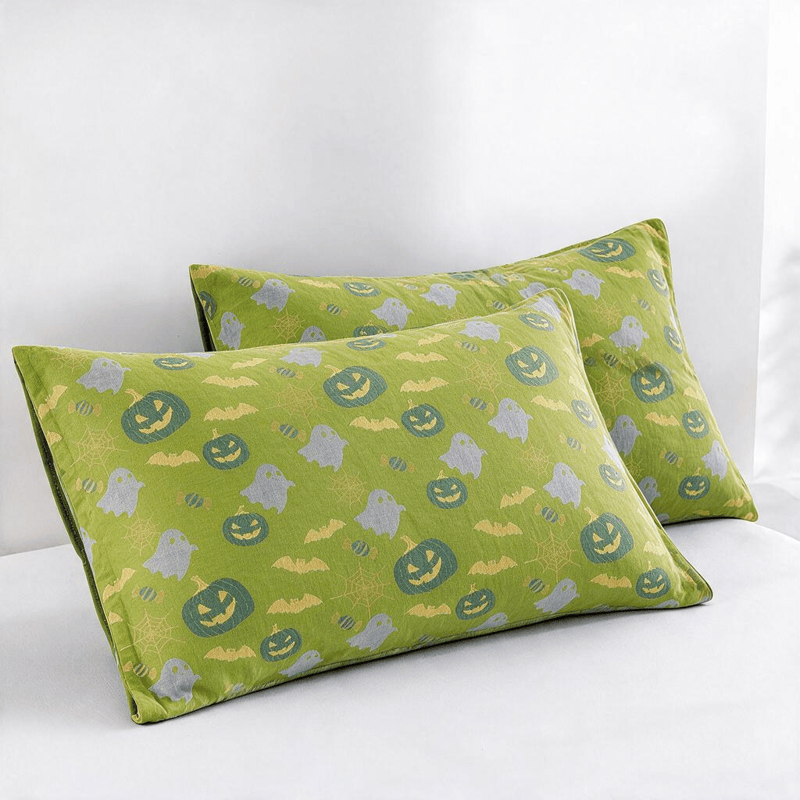 Reversible Halloween Pumpkin Ghost Cotton Blanket