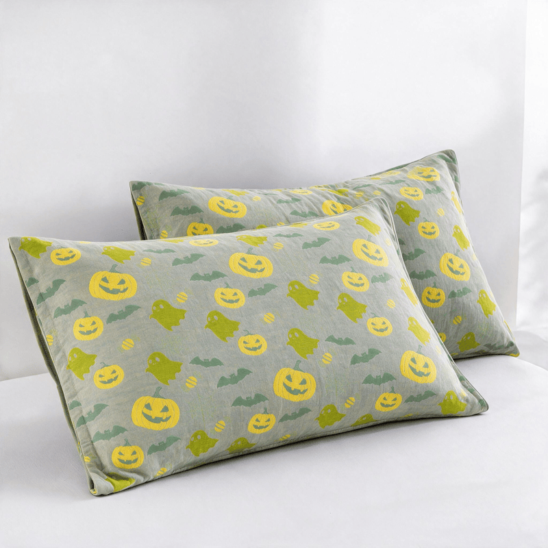Reversible Halloween Pumpkin Ghost Cotton Blanket